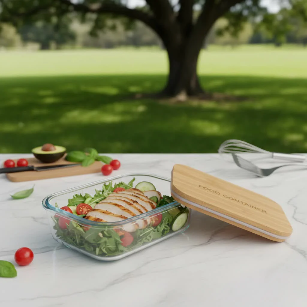 Fresh 360 bamboo food container with lid