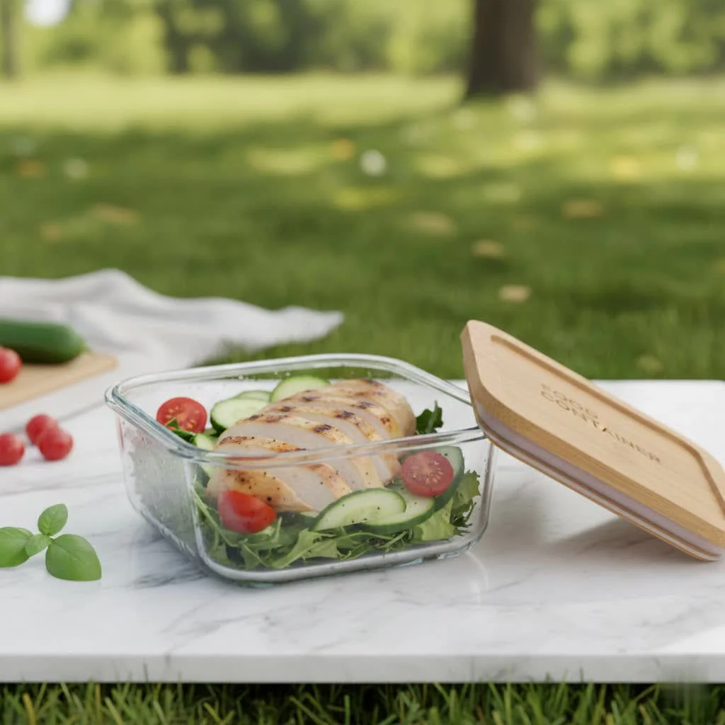 Double dog food container with two compartments